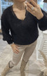 FRANCINA KID MOHAR KNIT BLACK