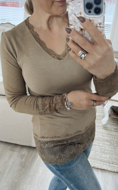 TRACY DRESS BLOUSE TAUPE