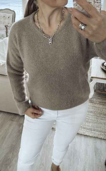SHANIA ALPAKKANEULE TAUPE