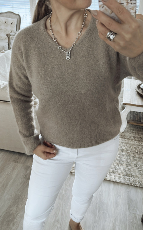 SHANIA ALPAKKANEULE TAUPE