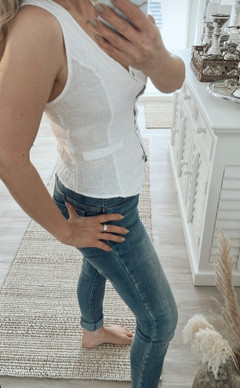 NICOLE LINEN VEST WHITE