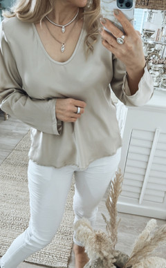 BESSY SILKKI-SATIINIPUSERO BEIGE