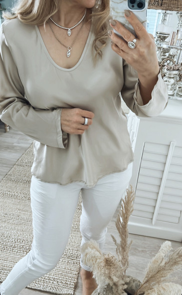 BESSY SILKKI-SATIINIPUSERO BEIGE