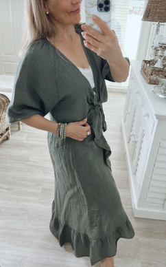 TOSCA LINEN BOLERO KHAKI