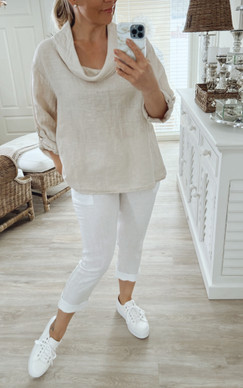 ENNI LINEN JOGGERS WHITE