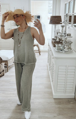 MARIAH COTTON-LINEN TOP KHAKI