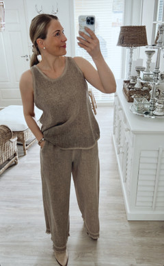 MARIAH COTTON-LINEN TOP TAUPE