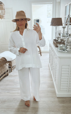 NATALIA COTTON-LINEN BLOUSE WHITE