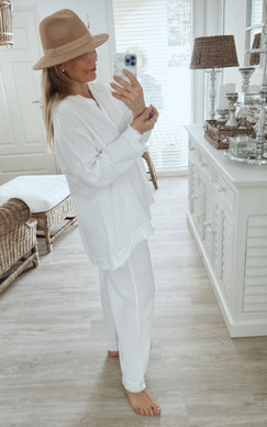 NATALIA COTTON-LINEN BLOUSE WHITE
