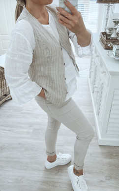 ISLA LINEN VEST BEIGE
