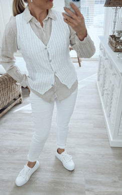 ISLA LINEN VEST WHITE