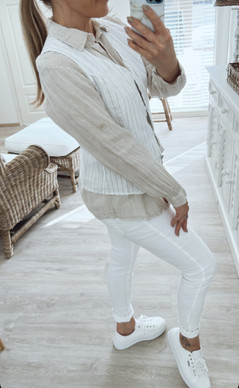 ISLA LINEN VEST WHITE