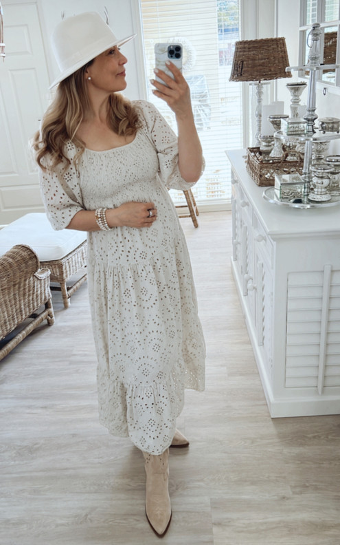 SABRINE BRODEERATTU PUUVILLAMEKKO BEIGE