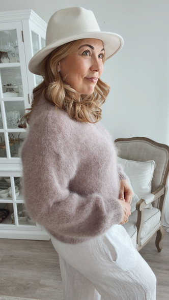 JOSEFIN MOHAIRNEULETAKKI VAALEA TAUPE