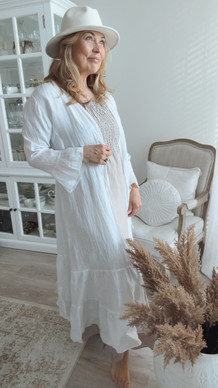 BETHINA LINEN KAFTAN WHITE
