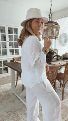 PEGGY LINEN BLOUSE WHITE