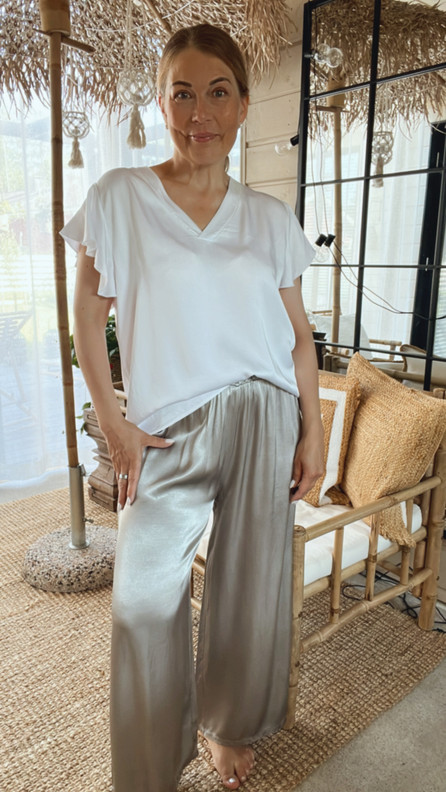 CHRISTIE SATIINIHOUSUT TAUPE