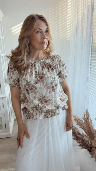 MARICELA VISCOSE BLOUSE TAUPE