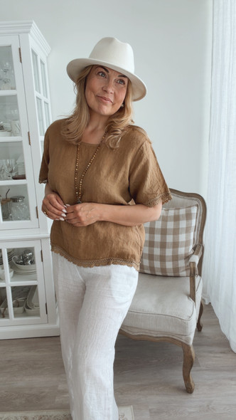 AMBRE LINEN SHIRT CAMEL