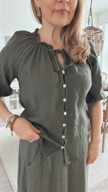 HENRIETTA LINEN BLOUSE KHAKI