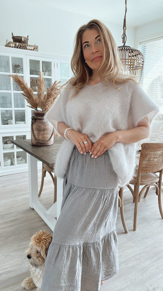 BELLA LINEN SKIRT TAUPE