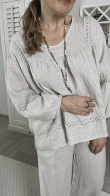 EVELYN LINEN BLOUSE BEIGE