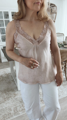 MARILYN SATIN TOP OLD ROSE