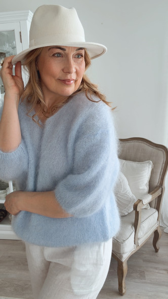 CARIN MOHAIR KNIT LIGHT BLUE