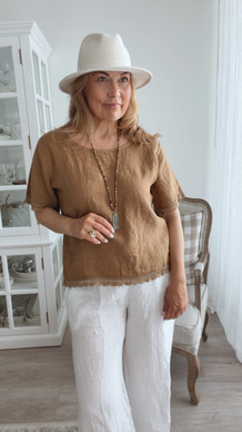 AMBRE LINEN SHIRT CAMEL