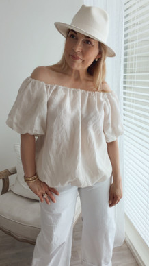 JENINA VISCOSE BLOUSE BEIGE
