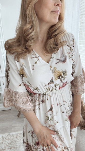 AMALFI VISCOSE DRESS BEIGE