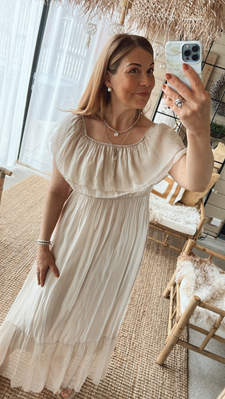 MABELLE SILKKI-VISKOOSIMEKKO BEIGE