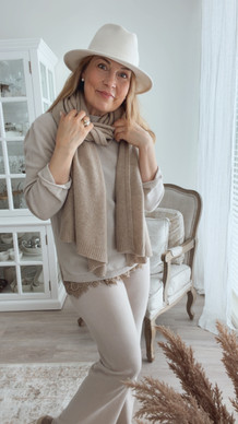 SOFT FEELING MERINO WOOL SCARF TAUPE