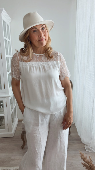 SIENA SATIN BLOUSE WHITE