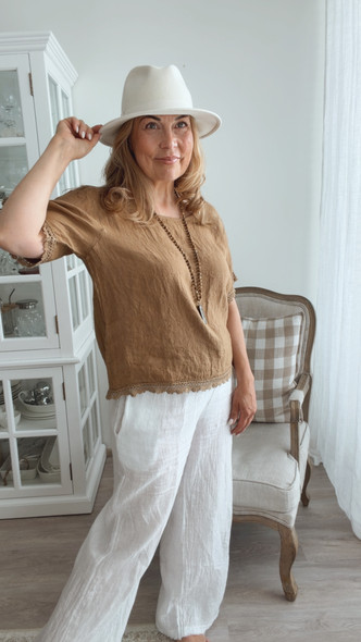 AMBRE LINEN SHIRT CAMEL
