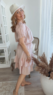 AMINA LINEN SKIRT OLD ROSE