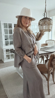 MIRIAM LINEN PANTS TAUPE