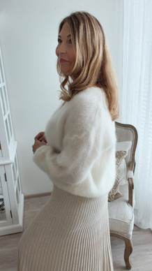 MARLA KID MOHAIR CARDIGAN OFF WHITE