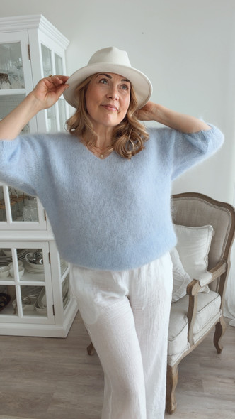 CARIN MOHAIR KNIT LIGHT BLUE