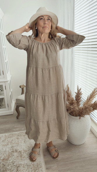 CAPRI LINEN DRESS CASHMERE