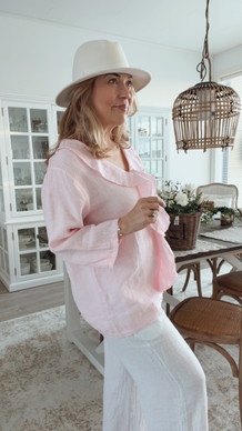 ALEXANDRA LINEN SHIRT ROSE