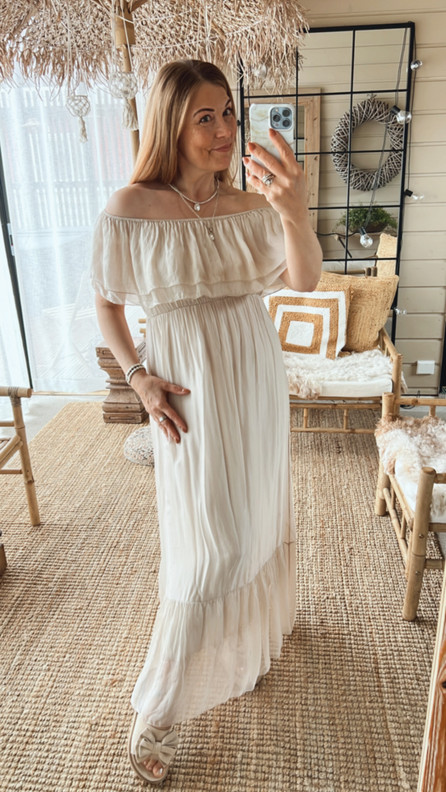 MABELLE SILKKI-VISKOOSIMEKKO BEIGE