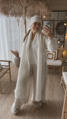 BONITA MOHAIRHUIVI LUONNONVALKOINEN