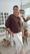 FLORENCIA KID MOHAIR CARDIGAN BROWN
