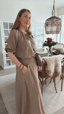 ETHEL LINEN SKIRT CAMEL