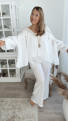 ZARA PONCHO BLOUSE WHITE 