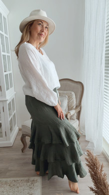 RENEE LINEN SKIRT KHAKI