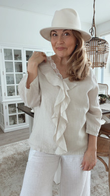 ALEXANDRA LINEN SHIRT BEIGE