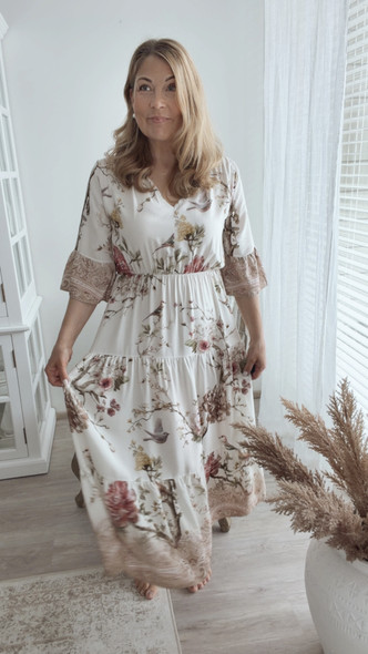 AMALFI VISCOSE DRESS BEIGE
