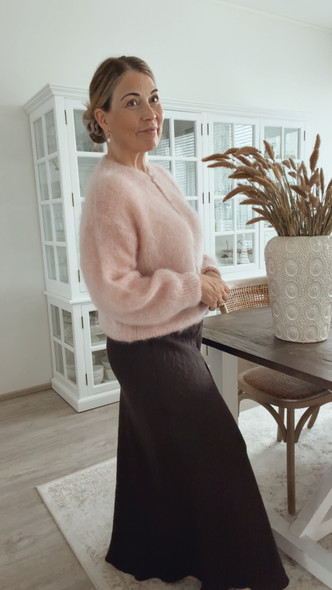 JOSEFIN KID MOHAIRNEULETAKKI VANHA ROOSA